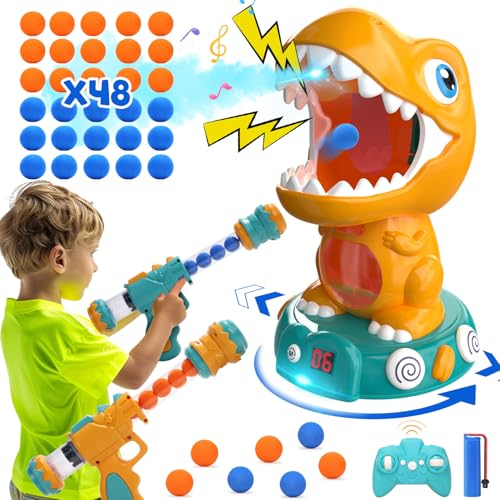 EagleStone Remote Control Dinosaurier Shooting Spielzeug für Kinder 8-12, elektronische Dino Shooting Ziel Spiel mit Spay, Auto Scoring, Licht &Roar, 6 7 8 9Year Old Boy Birthday Gift Party Favor