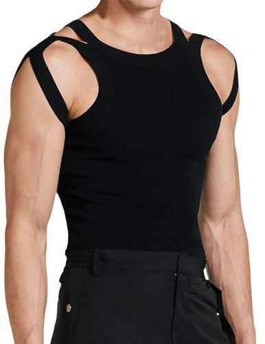 Hombre Slim Fit Chaleco de Punto Elástico Slim Fit Abrigo Sexy Ajustado Camiseta sin Mangas Hombres Camiseta sin Mangas Camiseta sin Mangas N X Camiseta sin Mangas para Hombre Camiseta Deporte Hombre,