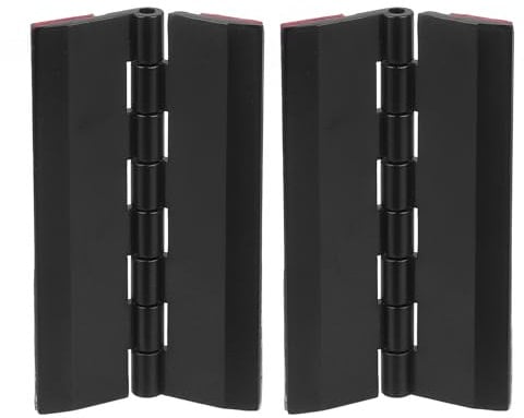 sourcing map 2Pcs Acrylic Hinges, 75x45mm Self-Adhesive Hinge Continuous Piano Folding Hinges for Cabinet Drawer DIY Display Stand, Black