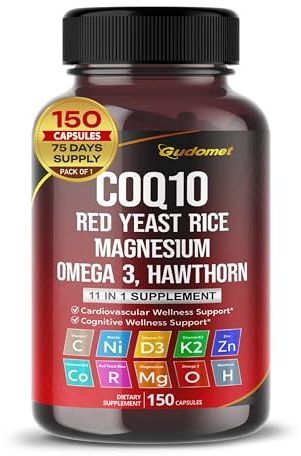 Gudomet CoQ10 Complex 11-in-1 with Red Yeast Rice & Magnesium, 150 Capsules