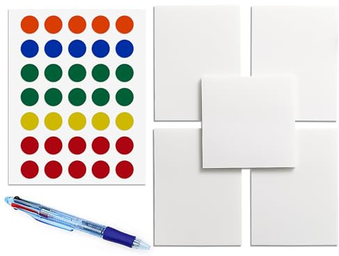AbiVos 200 Sheets Transparent Sticky Notes Set - Waterproof Clear Post It Notes with Ballpoint Pen & 13mm Round Labels Dots - Self-Adhesive See Through Post It Notes for Book Annotations