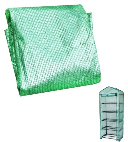 Top Home Solutions® Mini Greenhouse 5 Tier Green PE Cover Replacement for Garden Greenhouse, Roll-Up Zipped Door – Grow house Cover For Plants And Seedlings - 49D x 69W x 193H