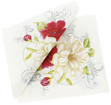 Anneome Servietten Mit Künstlichem Blumendruck 40-teiliges Serviettenset Praktisch Für Hochzeit Und Geburtstag Von Home Decor
