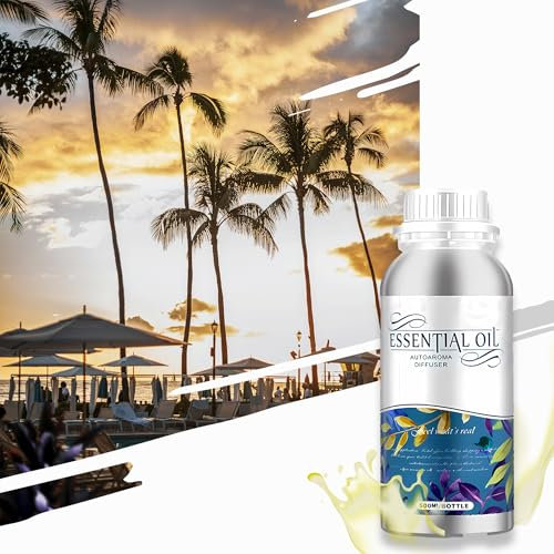 ALMA® Aceite Esencial Perfumado Hilton - Aroma Refrescante de Hierbas Verdes y Jazmín Marino - Recarga de Aromaterapia 500 mL con Notas de Océano y Almizcle