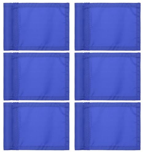 PATIKIL 7 x 5 Inch Golf Flag, 6 Pcs 420D Nylon Mini Garden Pin Flags Portable Target Flag with Tube Inserted for Outdoor Indoor Yard Backyard Garden, Blue