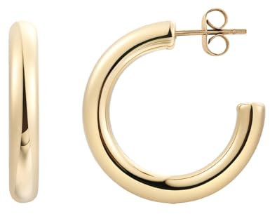 XENOX® Circle Creolen - Damen Ohrringe aus hochwertigem Edelstahl, 100% Wasserfest | X2662G