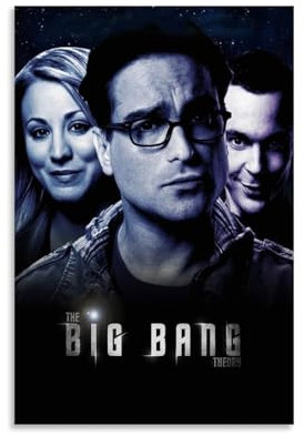 NVBKJH The Big Bang Theory Black&white Poster Dekorative Malerei Leinwand Wandkunst Wohnzimmer Poster Schlafzimmer Malerei 12x18inch(30x45cm)