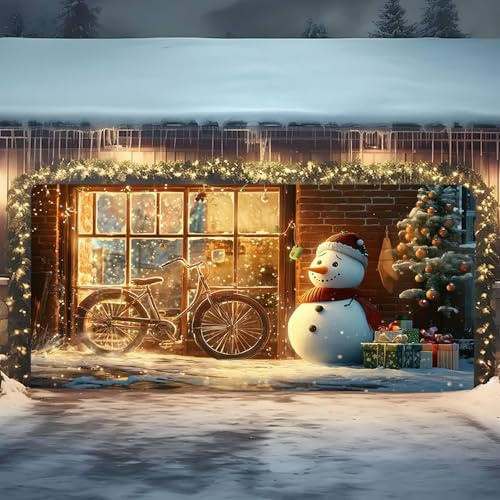 4.0x1.8m Weihnachten Banner Deko, Langes Banner Weihnachtsdeko Garten Garage Aussen Deko Stoff Banner für Outdoor Indoor Weihnachten Neujahr Party Garten Wand Hof Deko (A, 4 * 1.2 M) (C, 2.4 * 2.1 m)