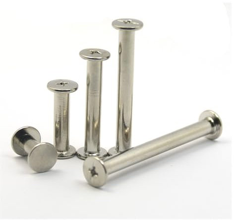 3-20pcs Rivets Hollow Rivets Head M5 Brass Double Hollow Rivets Book Screws Screws Plated Steel M5 Length 6mm ~ 100mm(Brass,M5x35(10pcs))