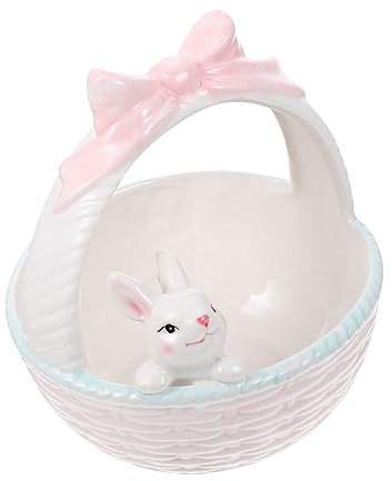 Zerodeko Easter Decor Ceramic Basket Realistic Fruit Basket for Kitchen 16x15.5x18.3