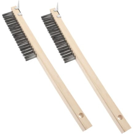 UTHCLO 2pcs Pizza Oven Brush Handle Cleaning Brushes for Grills and BBQ Easy to Clean and Replace for Commercial Kitchens and Restaurants