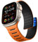 Epova Magnetisch Silikon Armband Kompatibel mit Apple Watch Armband 46mm 49mm 45mm 42mm 44mm - Herren Magnet Sport Armbänder für iWatch 10 Ultra 2 SE Series 9 8 7 6 5 4 3 2 1, Orange/Schwarz