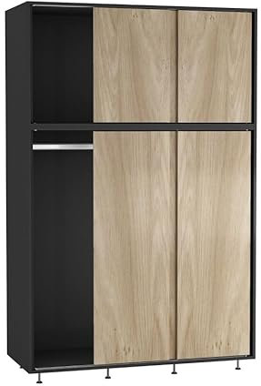 URBNLIVING 6-Door Sliding Wardrobe, Modern Freestanding Bedroom Storage with Smooth Sliding Doors, Adjustable Feet & Hanging Rail - Spacious & Stylish Closet for Organised Living