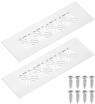 sourcing map 2 grilles de ventilation en alliage d'aluminium, 150 x 50 mm / 5,9 x 2 po Grille de ventilation avec volets lobés rectangulaires avec vis de montage de porte