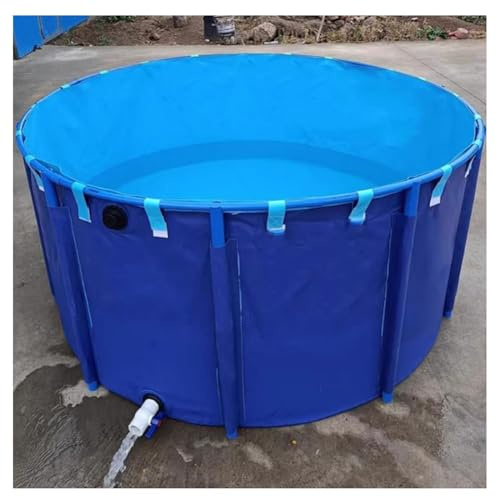 DECAKE Piscine Ronde Hors Sol, Bassin à Poissons Extra Large en Toile – Revêtement PVC avec Cadre, Piscine de Jardin, Installation Flexible (3,5 x 0,8 m)