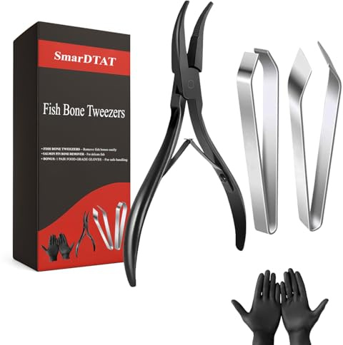 Fish bone tweezers deboner tool for salmon – fish tweezers bones remover pliers deboning tweezer tool, fish bone pliers pin bones deboner, stainless steel fish cleaning tools