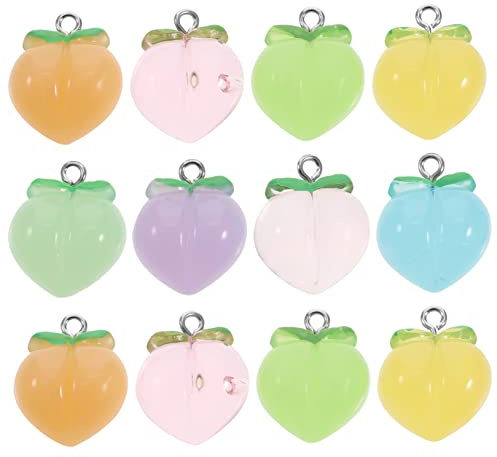 LIFKOME 20stücke Harz Obst Anhänger Pfirsich Anhänger Für Schmuckherstellung Armbandanhänger Bastelanhänger Schmuckanhänger Für Diy-geschenke