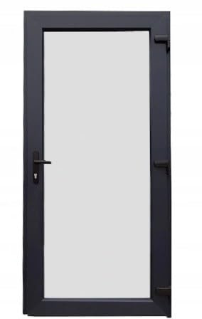 Porta esterna 100 x 200 cm, DIN destra, porta d'ingresso secondaria con vetri, porta multiuso per ufficio, negozio, cantina o salotti, porta laterale con vetri isolanti per ambienti economici