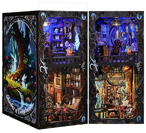 ETKVR Book Nook Kit, DIY Booknook Modell für Erwachsene, 3D Holz Puzzle | Buchstütze Buch Ecke, Miniatur Puppenhaus Haus Einsatz zur Bücherregal-Dekoration Kreatives Geschenk