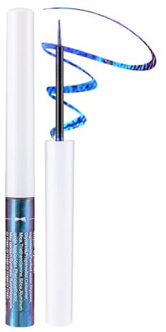 EONFAVE Chamäleon Liquid Eyeliner, Blau Grün Flüssiger Eyeliner Wasserfest, Glitzer Metallic Eye Liner Stift, Multichrome Eye Liner Glitzer Lidschatten, Ultra-Fine Tip (04#Blaugrün)