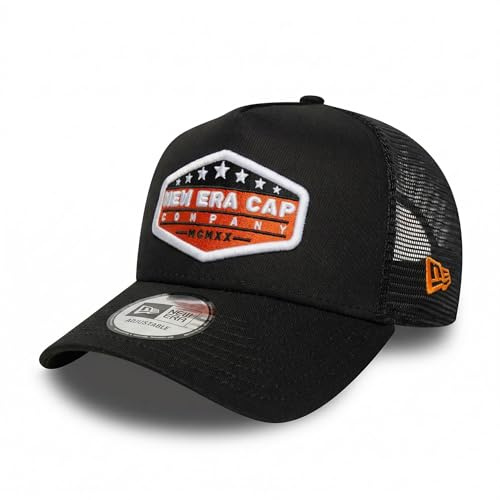NEW ERA - Cap - Adjustable A-Frame Trucker Cap - Distressed Patch - Olive/White
