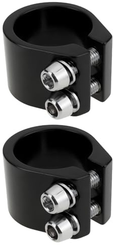 MechPort 2 Pack Black Bicycle Seatpost Clamp Double Bolt 28.6 mm Compatible with Road Bike MTB BMX E Bike