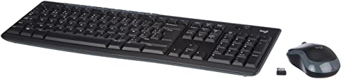Logitech MK270 Kabelloses Set mit Tastatur und Maus für Windows, Belgisches AZERTY-Layout - Schwarz