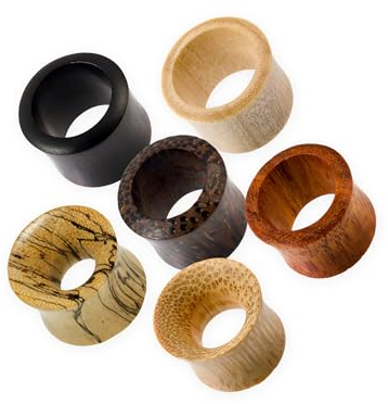 Fly Style Flesh Tunnel Ohrplug - Piercing-Schmuck aus Holz, Grösse:22 mm, Materialwahl:Arang Ebenholz