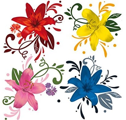 Wandtattoo No.BP20 Lilientraum Set Lilie Ornament Blumen Wandmalerei