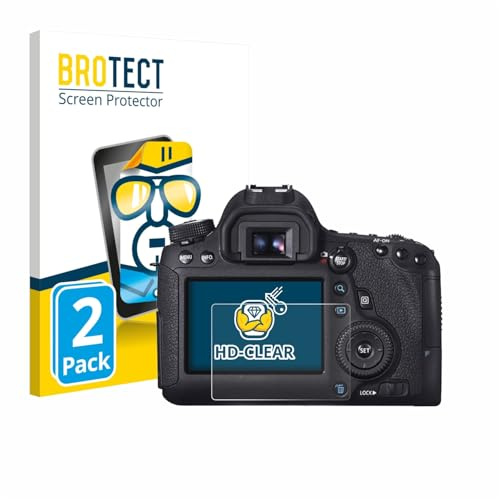 BROTECT Schutzfolie für Canon EOS 6D | 2 Stück Transparenter Displayschutz Made in Germany Klare Displayschutz-Folie Clear Einfache Montage Case-Friendly