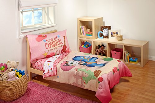 Disney 4 piezas Sheriff Calliejarra, diseño de vaquera infantil juego de cama, rosa
