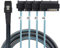 Cablecc Internal 36 Pin Mini SAS SFF-8087 Host to 4 SFF-8482 Target SAS Hard Disk and SATA Power Cable 100cm