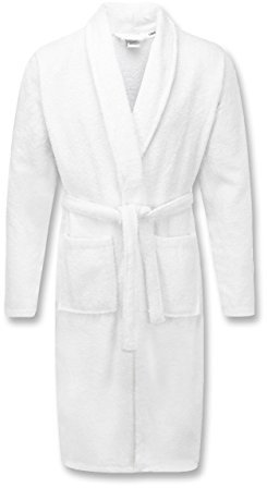 A & B TRADERS Bath Robe 100% Egyptian Cotton Terry Towelling Robe Gown Luxury and Super Soft (White)