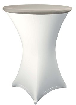 Original Expand® Tischplattenbezug, Tischplattenüberzug, Table Topper Grau- Schonbezug für Stehtisch - Ø 70cm - Stretch