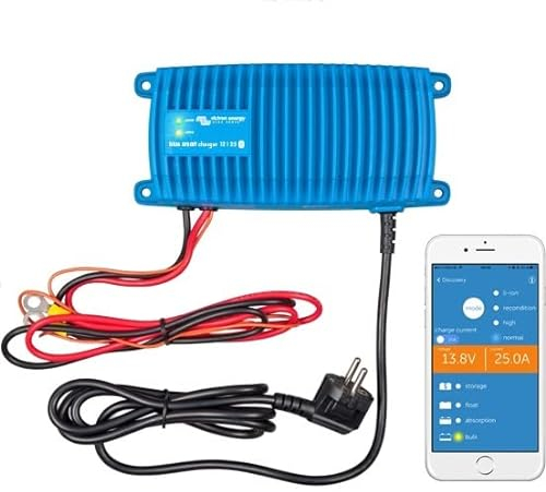 Victron Energy Blue Smart Batterie Ladegerät 12-Volt 13 Ampere 230V - Autobatterie Ladegerät - Batterieerhaltungsgerät und Desulfator - IP67 Geschützt - Bluetooth - CEE 7/7