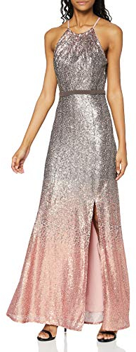 Little Mistress Ombre Sequin Maxi Robe, Rose, 6 UK