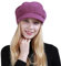 AnyuA Damen Strickmütze Mit Bommel, Cabbie Beret Cap Schirmmütze Winter Hut Rose