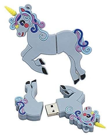 Licorne 4GB Clé USB en Forme de Clef, Stylo Drive Memoria Flash Reste Pendrives Disque Flash (Bleu)