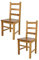 t m c s Tommychairs - 2er Set Stühle Rustica für Küche und Esszimmer, Robuste Struktur aus Buchenholz, in der Farbe Eichenholz lackiert und Sitzfläche aus Holz