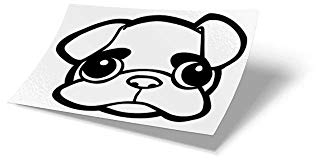 MOPS ME Autoaufkleber, Mopsaufkleber, Auto, Aufkleber, Sticker, 2 Stück, Mops, Größe L, in verschiedenen Farben (Schwarzglanz 070)