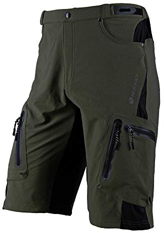 NUCKILY Herren Mountainbike Radhose Cargo Fahrrad Loose Fit Leichte Hose Schnell Trocknend Atmungsaktiv Baggy No Padding MTB Shorts für Outdoor Radfahren Laufen Gym Training Reiten