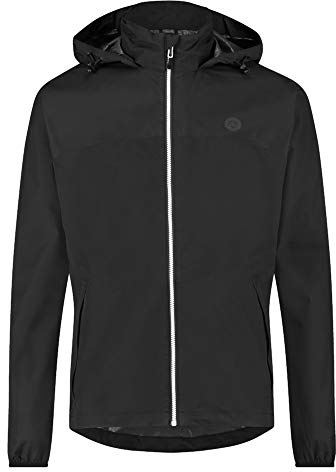 AGU GO Essential Regenjacke Damen & Herren, Fahrradjacke Wasserdicht & Winddicht, Atmungsaktiv, Reflektierend, Unisex, XL, Schwarz