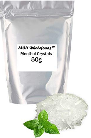 Natural Menthol Crystals Congestion Blocked Nose Relief Cold Flu Aromatherapy Premium Grade Quality! (50g)