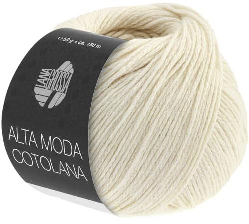 LANA GROSSA Alta Moda Cotolana | Edles Kettengarn aus 45% Schurwolle (Merino superwash), 45% Pima Baumwolle & 10% Polyamid| 50g Wolle zum Stricken & Häkeln | 150m Garn FB 19