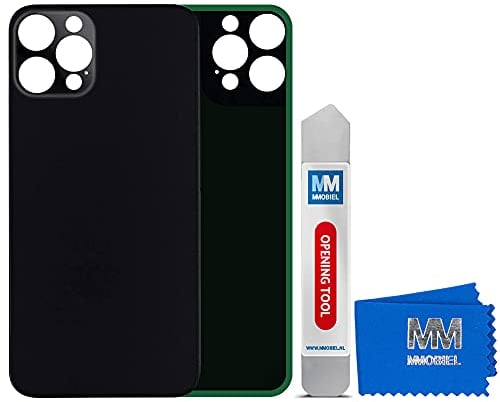 MMOBIEL Back Cover Battery Door Compatible with iPhone 12 Pro Max - 6.7 inch Black Incl Openingtool and Adhesive