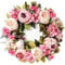 Dihope Artificial Flower Wreath Peony Round Wreath Door Wreath Summer Wreaths for Front Door Roses Garland Wall Hanging Accessories for Farm, Wedding, Home Decor