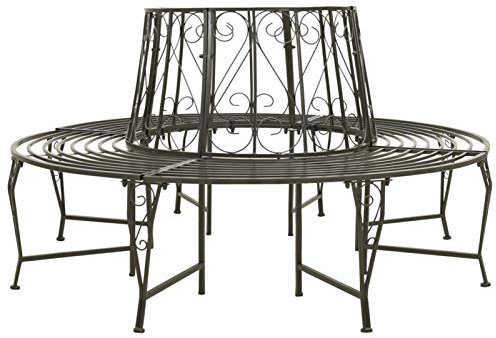Tidyard Banc d'arbre Banc Rond de Jardin Banc d'extérieur en Acier 160 cm