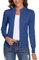 Aottori Cardigan Donna con Zip Maglione Cerniera Leggero Giacca in Maglia Elegante Golfino a Maniche Lunghe Pullover Aperta Casual per Primavera Autunno Invernale Blu XL