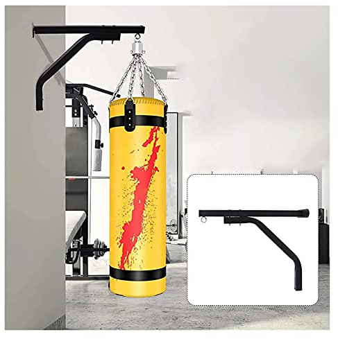 FZYE Schwere Boxsack-Wandhalterung, Stahl-Sandsack-Rack mit rundem Loch, platzsparend für Spielplatz, Fitnessstudio ohne Sandsack (Color : Black, Size : 60x58cm)
