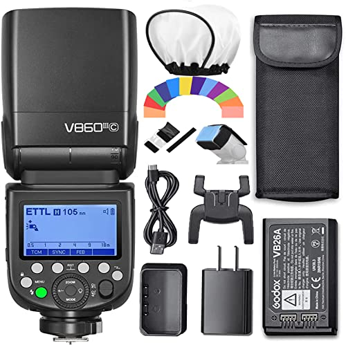 GODOX V860III-C Speedlite GN60 1/8000s HSS intégré 2,4 G sans fil X System Remplacement pour appareils photo Canon 1DX/5D Mark III/5D Mark II